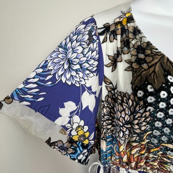 Hale Bob Maxi Dress Size M Boho Velvet Burnout Floral Festival Slit Viscos Blend - Picture 7 of 14